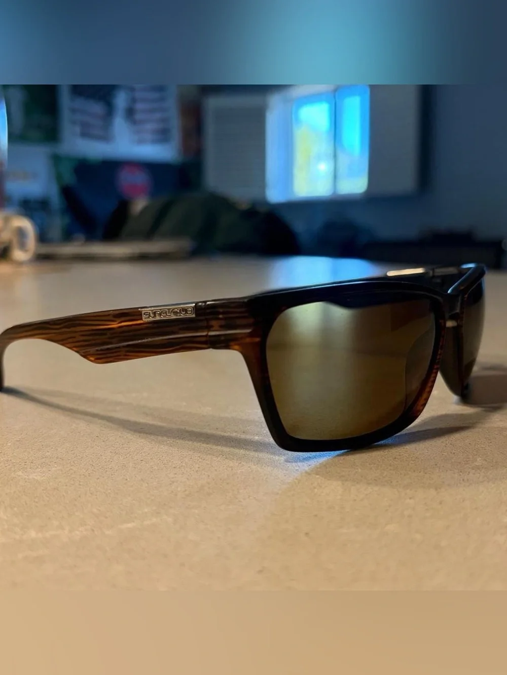 Suncloud Optics Mens Sunglasses Polarized Lens-“Rambler” in Brown Tortoise Shell